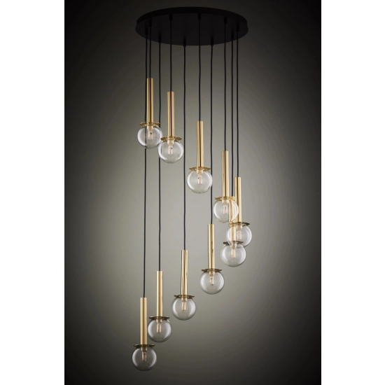 Lampa wisząca DAISY 10 ANTRESOLA złoty transparentny 42058 Sigma