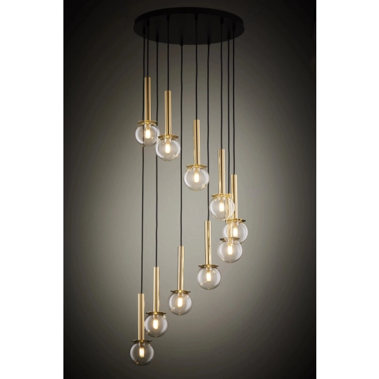 Lampa wisząca DAISY 10 ANTRESOLA złoty transparentny 42058 Sigma