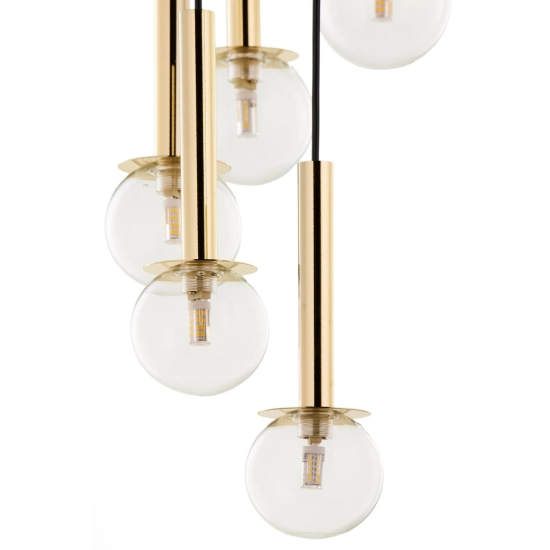 Lampa wisząca DAISY 10 ANTRESOLA złoty transparentny 42058 Sigma