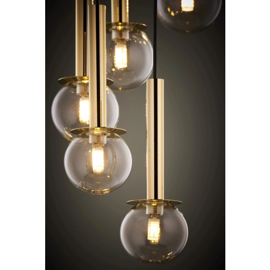 Lampa wisząca DAISY 10 ANTRESOLA złoty transparentny 42058 Sigma