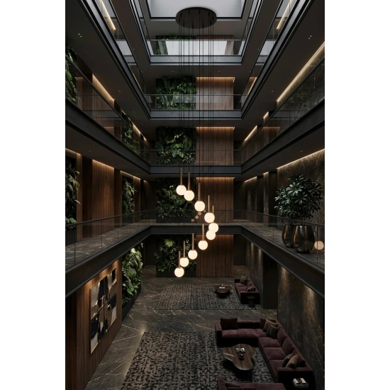 Lampa wisząca PIANO 15 ANTRESOLA czarny złoty 42059 Sigma