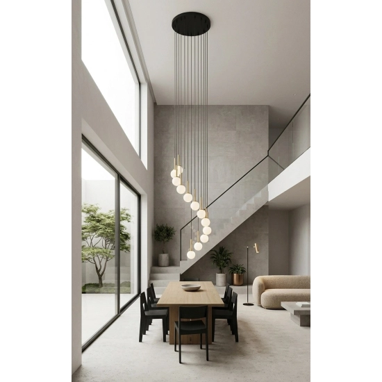 Lampa wisząca PIANO 15 ANTRESOLA czarny złoty 42059 Sigma
