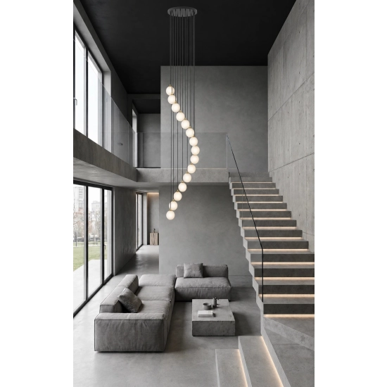 Lampa wisząca PIANO 15 ANTRESOLA czarny złoty 42059 Sigma