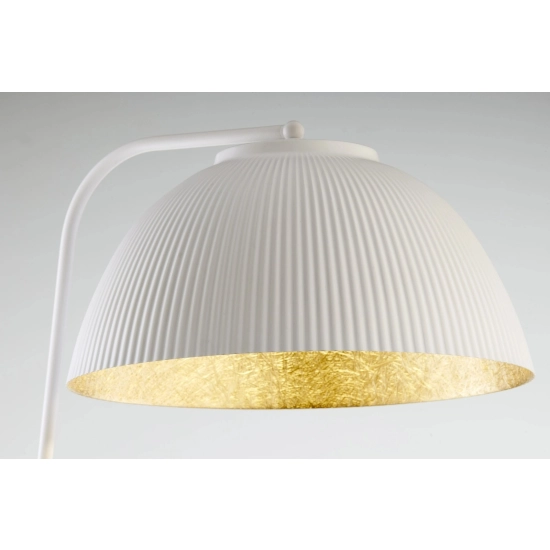 Lampa podłogowa LADY ryflowana biały złoty 42063 Sigma