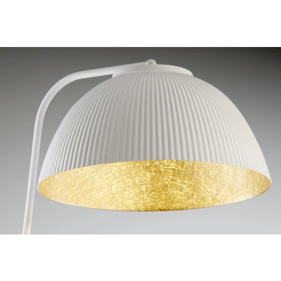 Lampa podłogowa LADY ryflowana biały złoty 42063 Sigma