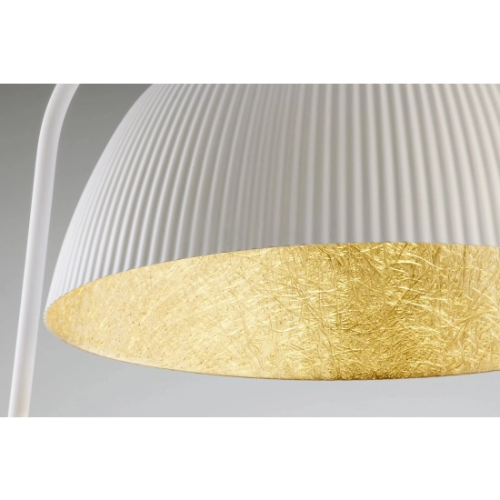 Lampa podłogowa LADY ryflowana biały złoty 42063 Sigma