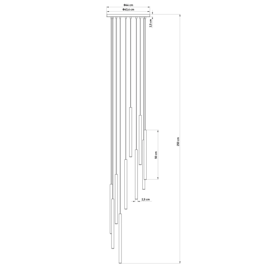 Lampa wisząca SOPEL 10 ANTRESOLA kaskada czekoladowy brąz 42313 Sigma