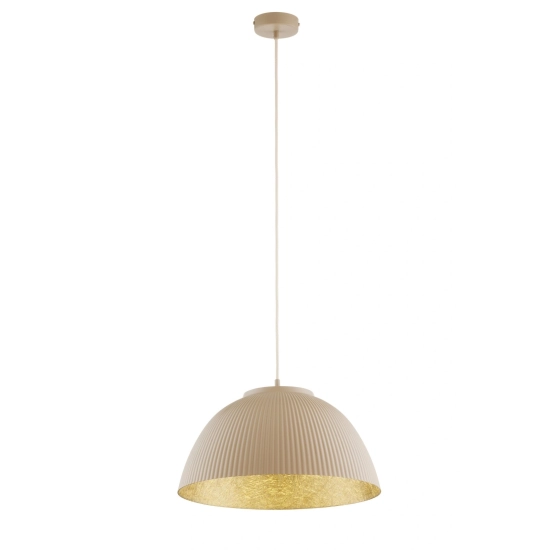 Lampa wisząca LADY ryflowana ciepły beż złoty 42317 Sigma