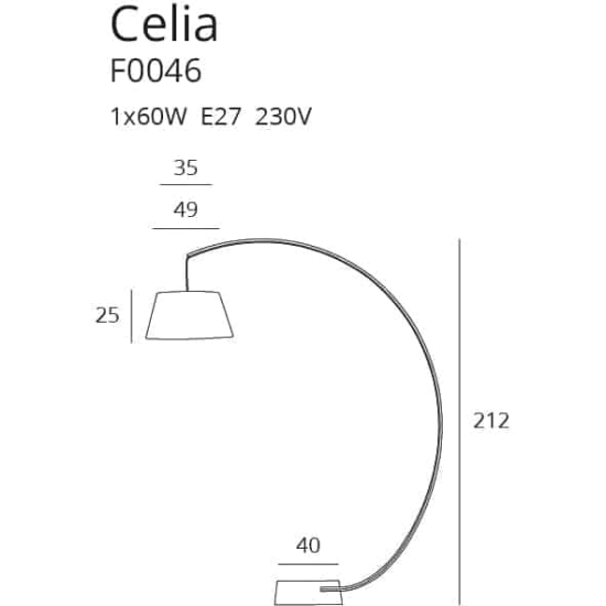 CELIA F0046 LAMPA PODŁOGOWA CZARNA MaxLight - zdjęcie dodatkowe 2