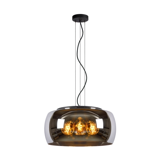 OLIVIA Lampa wisząca Ø 50 cm 3xE27 przydymiony szary 45401/50/65 Lucide - zdjęcie produktu