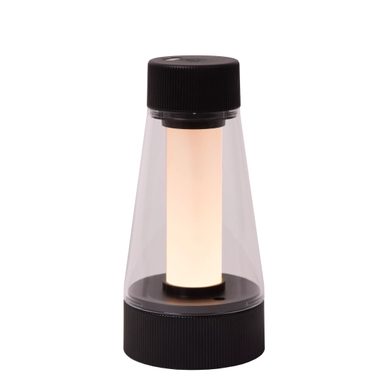 LORALI Lampa stołowa z możliwością ładowania Akumulator/baterie Ø 7,7 cm LED Dim. IP44 Czarny 45500/01/30 Lucide - zdjęc