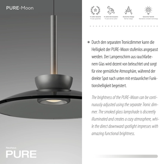 Lampa wisząca Pure Moon Szara 2191-15 Paul Neuhaus - zdjęcie dodatkowe 5