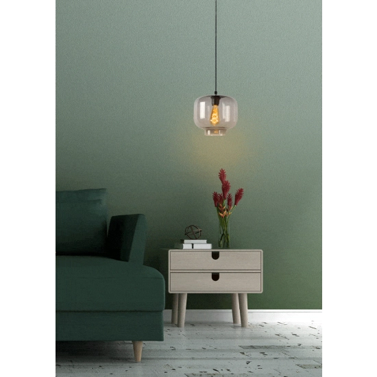 Lampa wisząca MEDINE lampa wisząca Ø 25 cm E27 przydymiony szary 46413/01/65 Lucide - zdjęcie dodatkowe 2
