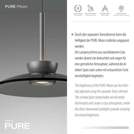 Lampa wisząca Pure Moon Platynowa 2193-15 Paul Neuhaus - zdjęcie dodatkowe 5