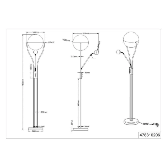 Lampa podłogowa CHRIS – 478310206 TRIO