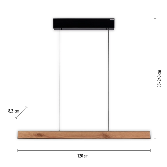 Lampa wisząca Pure E-motion Czarny/drewno 2570-79 Paul Neuhaus - zdjęcie dodatkowe 8