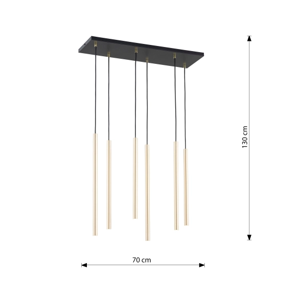 Lampa wisząca SELTER 6 GOLD 1332/6 EMIBIG Lighting