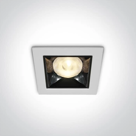 kinkiecik.pl Apollonas 50106B/W/W biały wpust z odbłyśnikiem ciemny chrom COB LED 3000K 6W; nieściemnialny zasilacz LED