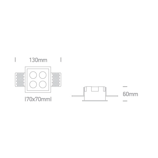 Oprawa podtynkowa The Trimless Mirror Range 50110HTR/W/W ONE LIGHT