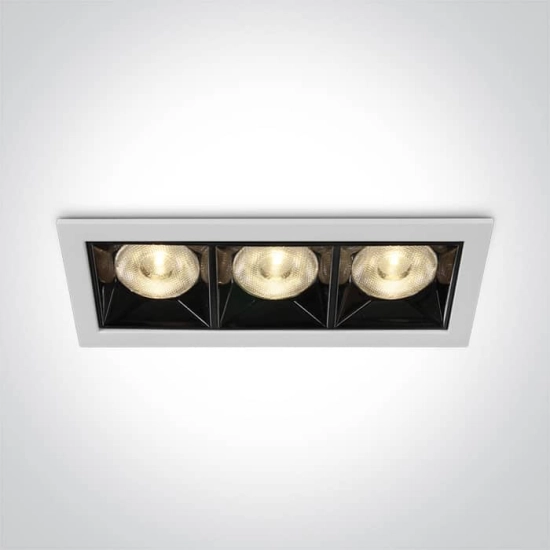 kinkiecik.pl Nisi 50306B/W/W biały wpust z odbłyśnikiem ciemny chrom COB LED 3000K 12W; nieściemnialny zasilacz LED w ze