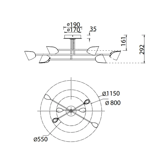Lampa sufitowa Mantra Capuccina 7580MA - zdjęcie dodatkowe 3