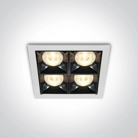 kinkiecik.pl Stivos 50406B/W/W biały wpust z odbłyśnikiem ciemny chrom COB LED 3000K 16W; nieściemnialny zasilacz LED w