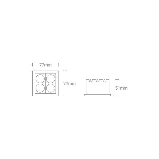Oprawa podtynkowa Dark Light Tubes 50406C/B/W ONE LIGHT
