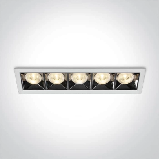 kinkiecik.pl Avgi 50506B/W/W biały wpust z odbłyśnikiem ciemny chrom COB LED 3000K 20W; nieściemnialny zasilacz LED w ze