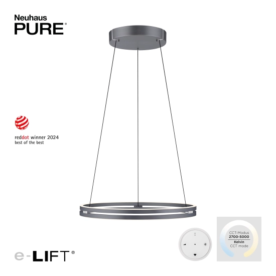 Lampa wisząca Pure E-loop Szary 2551-15 Paul Neuhaus - zdjęcie dodatkowe 4