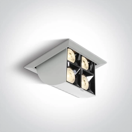 kinkiecik.pl Namata 51406B/W/W biały wpuszczany downlight z odbłyśnikiem ciemny chrom COB LED 3000K 16W; nieściemnialny