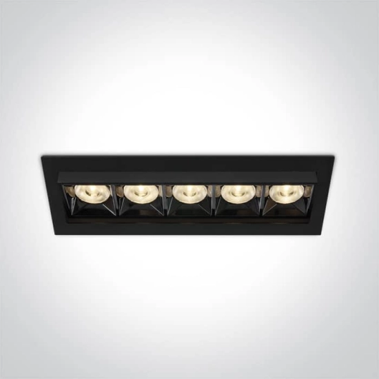 kinkiecik.pl Rodi 51506B/B/W czarny wpuszczany downlight z odbłyśnikiem ciemny chrom COB LED 3000K 20W; nieściemnialny z