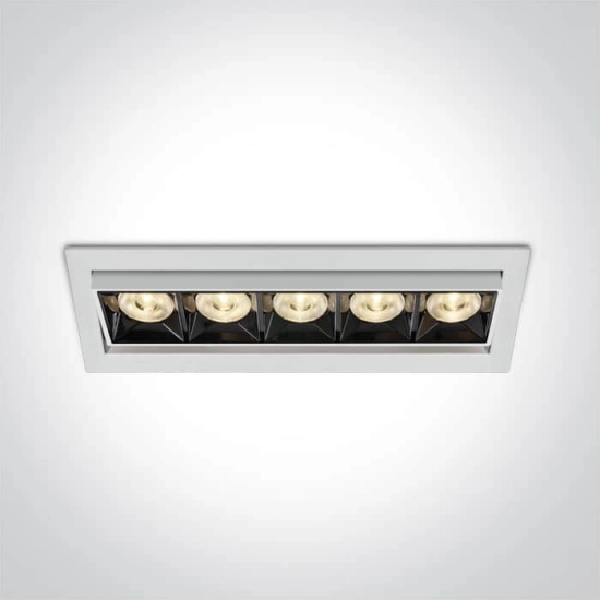 kinkiecik.pl Rodi 51506B/W/W biały wpuszczany downlight z odbłyśnikiem ciemny chrom COB LED 3000K 20W; nieściemnialny za