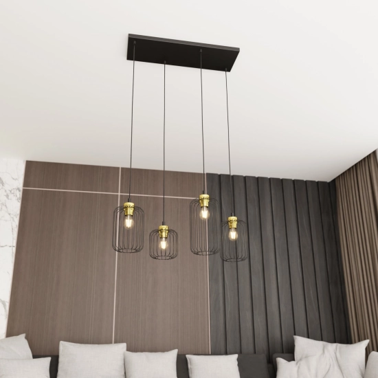 Lampa wisząca VANDER 4 BL GOLD 1364/4 EMIBIG Lighting
