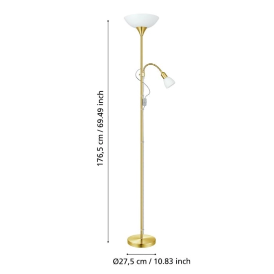 UP 2 Lampa podłogowa E27;E14 mosiądz 82843 EGLO