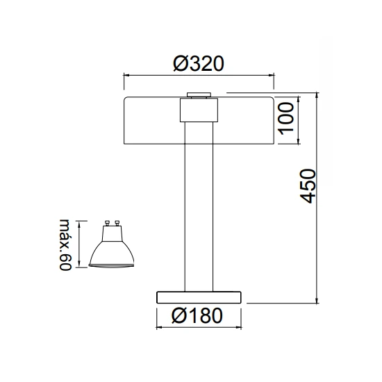Lampa biurkowa Mantra Gin 8426MA - zdjęcie dodatkowe 1