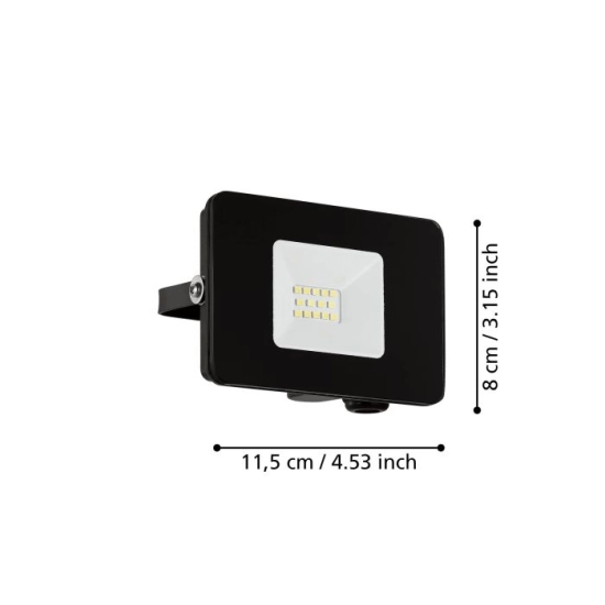 FAEDO 3 kinkiet zewnętrzny LED 10W 5000K naświetlacz czarny 97455 EGLO