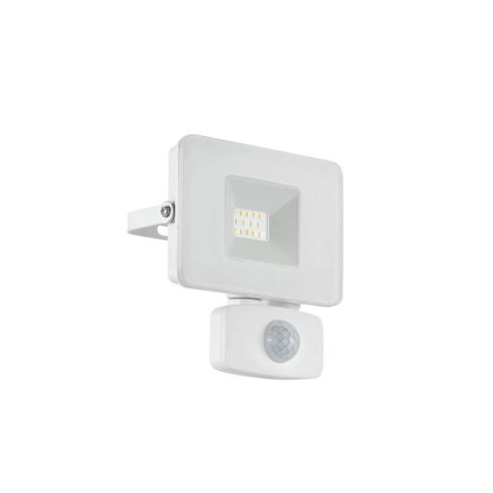 FAEDO 3 kinkiet zewnętrzny LED 10W 5000K naświetlacz z czujnikiem ruchu biały 33156 EGLO
