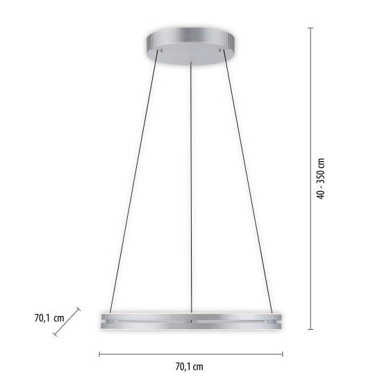 Lampa wisząca Pure E-loop Aluminium 2551-95 Paul Neuhaus - zdjęcie dodatkowe 2