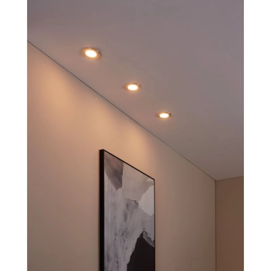 FUEVA 1 Oprawa wpuszczana LED 2,8W 3000K chrom 8,5cm IP44 łazienkowa 3-PAK 98635 EGLO