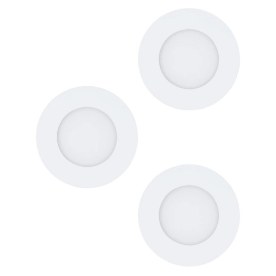 FUEVA 1 Oprawa wpuszczana LED 2,8W 3000K biały 8,5cm IP44 łazienkowa 3-PAK 98633 EGLO