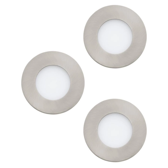 FUEVA 1 Oprawa wpuszczana LED 2,8W 3000K nikiel 8,5cm IP44 łazienkowa 3-PAK 98634 EGLO