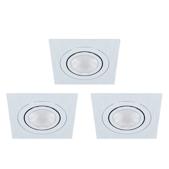 AREITIO Oprawa stropowa GU10 LED aluminium szczotkowane zestaw 3 szt 98637 EGLO