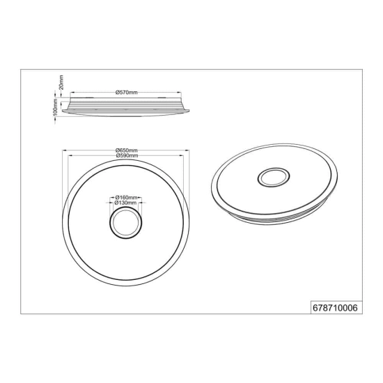 Lampa sufitowa OSAKA – 678710006 incl. 1x SMD LED, 100W · 1x 9800lm, 3000 - 5500K TRIO