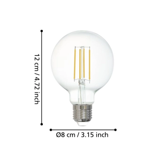 Żarówka LED E27 6W 2700K G80 806 lm Glob Sterowana Smart Home Connect-Z 12228 EGLO