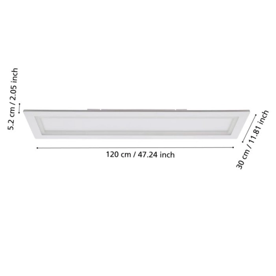 PADROGIANO-Z Plafon LED RGB+TW biały 120x30 cm oprawa sufitowa Smart Home 900485 EGLO