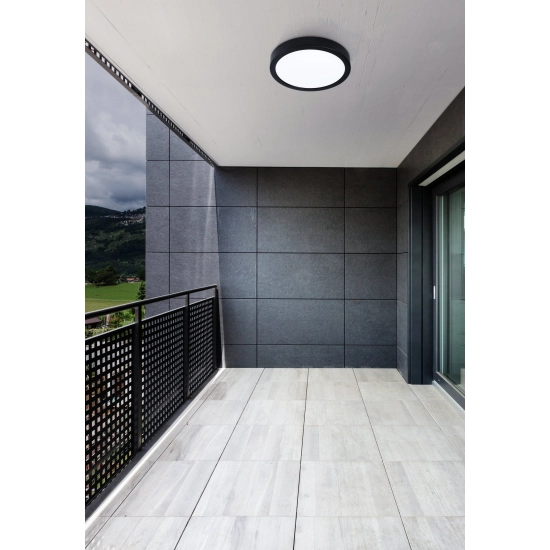 ARGOLIS 2 Plafon LED 28,5 cm czarny IP44 oprawa natynkowa 900278 EGLO