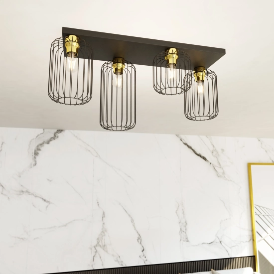 Lampa sufitowa BARN 4 BL GOLD 1366/4 EMIBIG Lighting