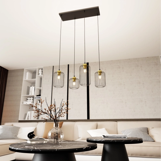 Lampa wisząca VANDER 4 BL GOLD 1364/4 EMIBIG Lighting