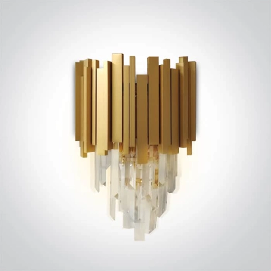 kinkiecik.pl Urla K 60132 dekoracyjny mosiężny kinkiet E14 2x8W 100-240V ONE LIGHT