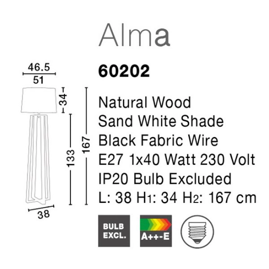 Lampa podłogowa MATARO LE42098 Luces Exclusivas - zdjęcie dodatkowe 2